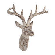 Clayre &amp; Eef   | Wanddecoratie Hert Beige 33x16x37 cm | 6PR5522