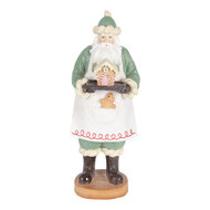 Clayre &amp; Eef   | Kerstdecoratie Kerstman Groen Wit 11x11x30 cm | 6PR5528