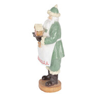 Clayre &amp; Eef   | Kerstdecoratie Kerstman Groen Wit 11x11x30 cm | 6PR5528