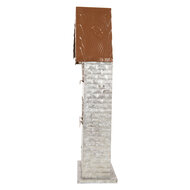 Clayre &amp; Eef   | Theelichthouder Kerst Huis Grijs 30x13x54 cm | 6Y5811