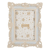 Clayre &amp; Eef   | Fotolijst Blauw Wit 16x3x21 cm / 10x15 cm | 2F1355S