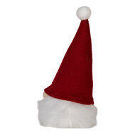 Clayre &amp; Eef   | Decoratie Beeld Kabouter met LED Rood Wit 10x10x25 cm / 3xAA | 66333