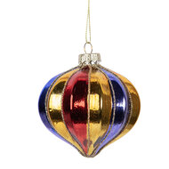 Clayre &amp; Eef   | Kerstbal Meerkleurig &oslash; 8x8 cm | 6GL5102