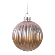 Clayre &amp; Eef   | Kerstbal Bruin Roze &oslash; 8x8 cm | 6GL5112
