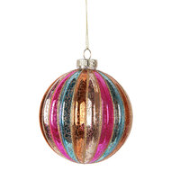 Clayre &amp; Eef   | Kerstbal Meerkleurig &oslash; 10x11 cm | 6GL5176