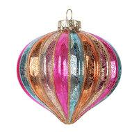 Clayre &amp; Eef   | Kerstbal Meerkleurig &oslash; 10x10 cm | 6GL5177