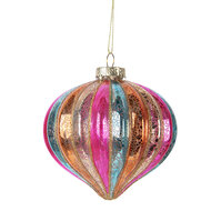 Clayre &amp; Eef   | Kerstbal Meerkleurig &oslash; 10x10 cm | 6GL5177