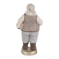 Clayre &amp; Eef   | Kerstdecoratie Kerstman Beige Grijs 8x6x15 cm | 6PR5521