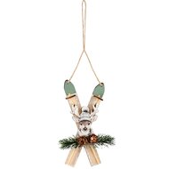 Dekoratief | Hanger ski's 'Winter Deer', hout, 14x7x4cm | A255487