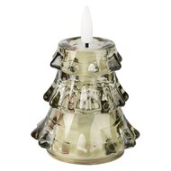 Dekoratief | LED kaarsje 'Tree', groen, glas, 7x7x10cm | A255813