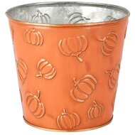 Dekoratief | Bloempot 'Pumpkin Patch', oranje, metaal, 14x14x12cm | A255901