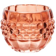 Dekoratief | Theelichthouder &#039;Bulbs&#039;, oranje/transparant, glas, 8x8x6cm | A255981