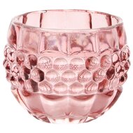 Dekoratief | Theelichthouder &#039;Bulbs&#039;, roze/transparant, glas, 8x8x6cm | A255983