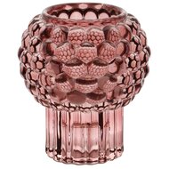 Dekoratief | Theelichthouder op voet 'Bulbs', roze, glas, 8x8x9cm | A255985