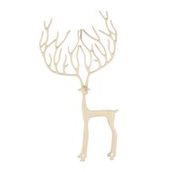 Dekoratief | Deco rendier staand, cr?me, aluminium, 18x6x33cm | A258130