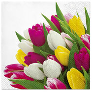 Dekoratief | Pakje 20 servetten &#039;Bunch of Tulips&#039; 33x33cm | A701574