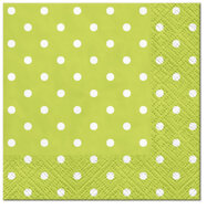 Dekoratief | Pakje 20 servetten &#039;Dots green&#039; 25x25cm | A701582