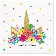 Dekoratief | Pakje 20 servetten &#039;Unicorn party&#039;, 33x33cm | A702388