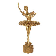 Clayre & Eef | Decoratie Ballerina Goudkleurig 20x17x45 cm | 6PR5418