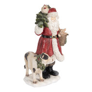Clayre & Eef | Kerstdecoratie Kerstman Rood Wit 17x16x30 cm | 6PR5517