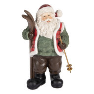 Clayre & Eef | Kerstdecoratie Kerstman Groen Bruin 15x11x25 cm | 6PR5524