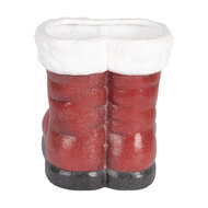 Clayre & Eef | Decoratie Laarzen Kerstman Rood Wit 22x22x23 cm | 6PR5525