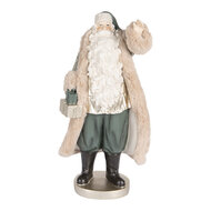 Clayre & Eef | Kerstdecoratie Kerstman Beige Groen 20x15x42 cm | 6PR5526