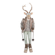 Clayre & Eef | Decoratie Hert Bruin Grijs 16x11x33 cm | 6PR5530