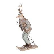 Clayre & Eef | Decoratie Hert Bruin Grijs 16x11x33 cm | 6PR5530