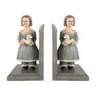 Clayre & Eef | Boekensteunen set van 2 Grijs 23x11x20 cm | 6PR5552