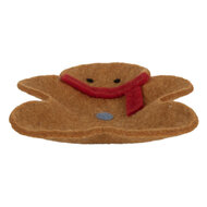 Clayre &amp; Eef   | Vilten Schaal Peperkoekpop Bruin Rood 19x16x4 cm | 66290