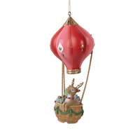 Clayre & Eef | Decoratie hanger Hert in Luchtballon Rood Roze ø 7x17 cm | 6PR5614