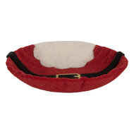 Clayre &amp; Eef   | Vilten Schaal Kerstman Rood Wit &oslash; 18x4 cm | 66291