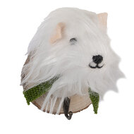 Clayre &amp; Eef   | Wandhaak Vilten Hond Wit Bruin 11x15x14 cm | 66295