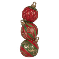 Clayre &amp; Eef   | Decoratie Kerstbal LED Rood Groen 14x14x40 cm / 3xAAA | 6PR5617