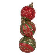 Clayre &amp; Eef   | Decoratie Kerstbal LED Rood Groen 14x14x40 cm / 3xAAA | 6PR5617