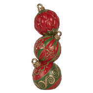 Clayre &amp; Eef   | Decoratie Kerstbal LED Rood Groen 14x14x40 cm / 3xAAA | 6PR5617