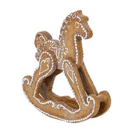 Clayre & Eef | Decoratie Hobbelpaard Bruin Wit 14x4x15 cm | 6PR5621
