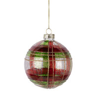 Clayre &amp; Eef   | Kerstbal Groen Goudkleurig &oslash; 8x8 cm | 6GL5178