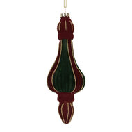 Clayre & Eef | Kerstbal Rood Groen ø 6x17 cm | 6GL5235