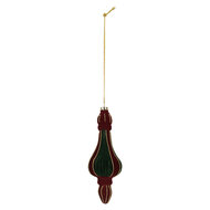 Clayre & Eef | Kerstbal Rood Groen ø 6x17 cm | 6GL5235