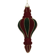 Clayre & Eef | Kerstbal Rood Groen ø 6x15 cm | 6GL5236