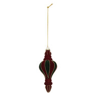 Clayre & Eef | Kerstbal Rood Groen ø 6x15 cm | 6GL5236