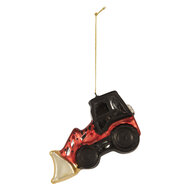 Clayre & Eef | Kersthanger Rood Zwart 12x4x8 cm | 6GL5239