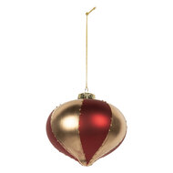 Clayre &amp; Eef   | Kerstbal Goudkleurig Rood &oslash; 10x10 cm | 6GL5245