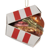 Clayre & Eef | Kersthanger Rood Wit 7x7x8 cm | 6GL5247