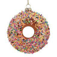 Clayre & Eef | Kersthanger Bruin Roze ø 10x4 cm | 6GL5254