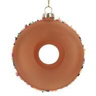 Clayre & Eef | Kersthanger Bruin Roze ø 10x4 cm | 6GL5254