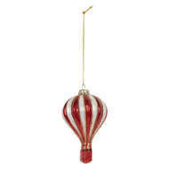Clayre &amp; Eef   | Kersthanger Rood Wit &oslash; 6x9 cm | 6GL5258