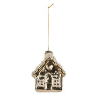 Clayre & Eef | Kersthanger Goudkleurig Wit 7x7x9 cm | 6GL5268